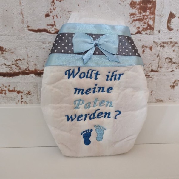 Bestickte Windel Taufen Paten